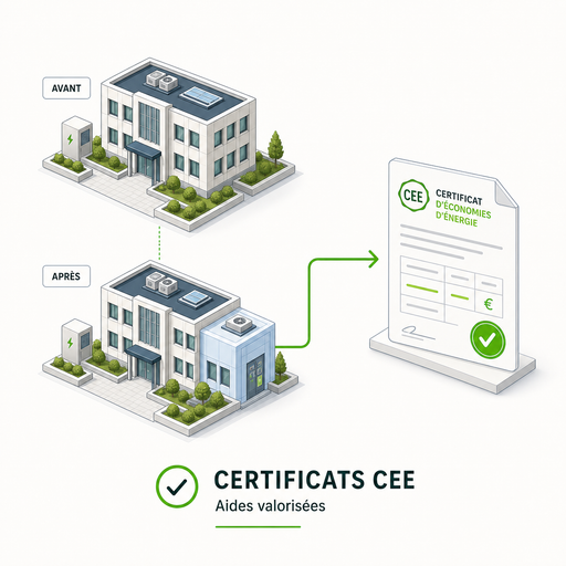 Amélioration énergétique donnant lieu à un certificat CEE validé.